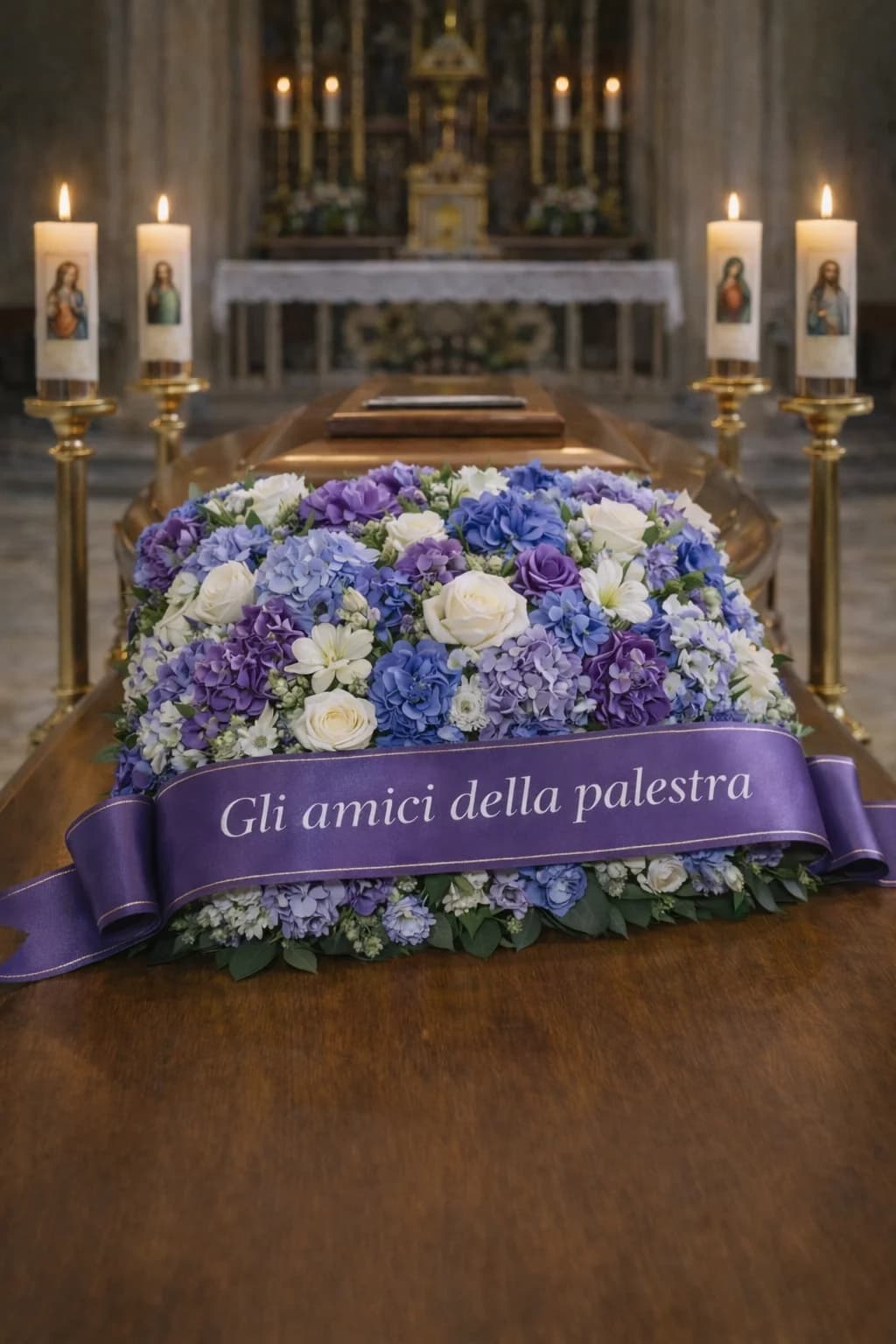 Cuscino, composizione floreale per funerale e camera ardente, con foto di conferma su WhatsApp