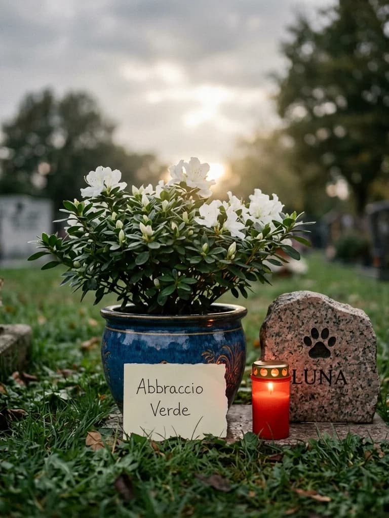 Abbraccio Verde, omaggio floreale con consegna al cimitero, con foto di conferma su WhatsApp