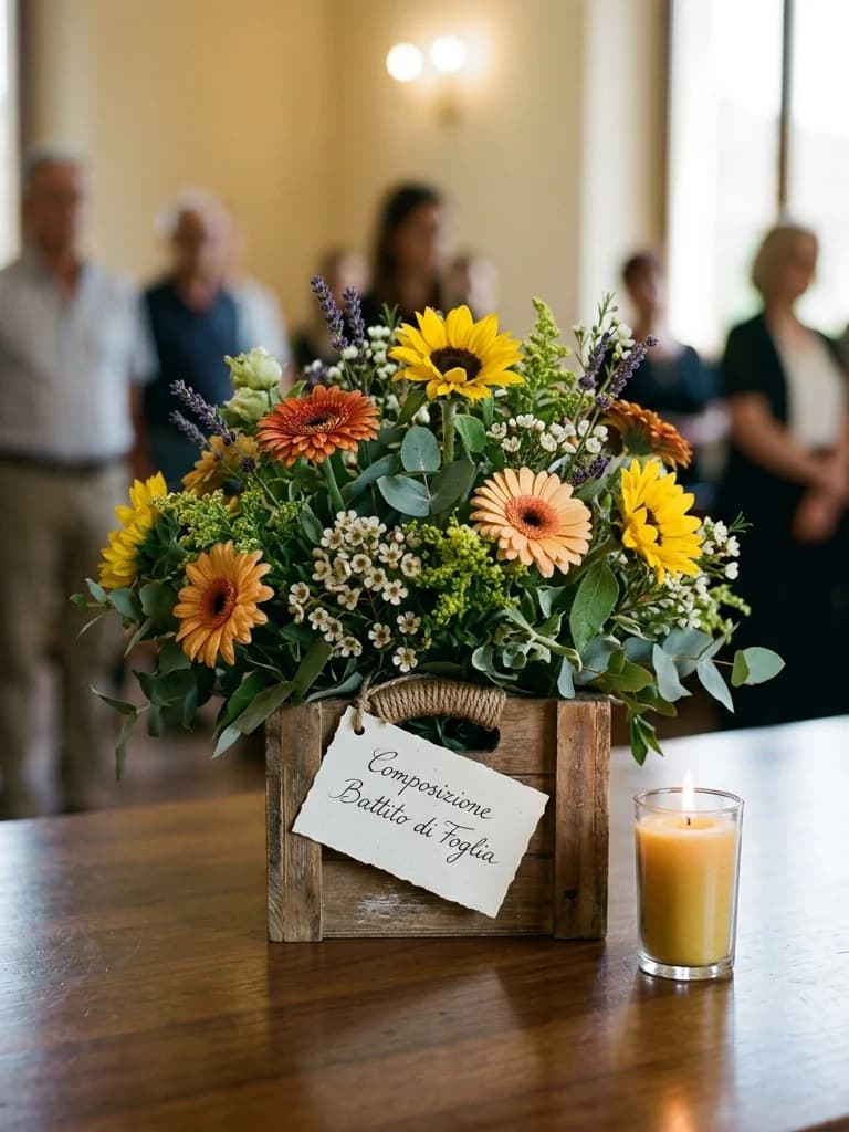 Battito di Foglia, omaggio floreale con consegna al cimitero, con foto di conferma su WhatsApp