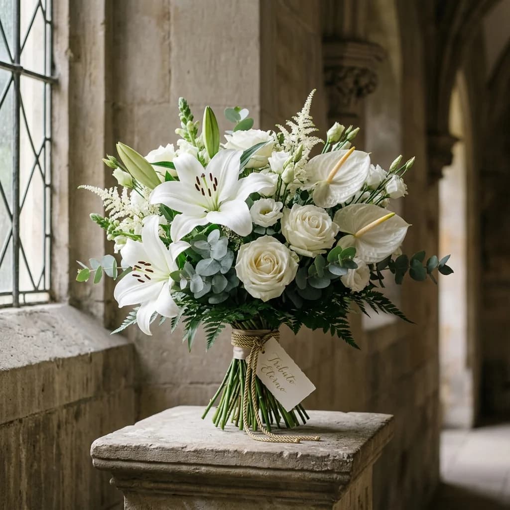 Tributo Eterno, omaggio floreale con consegna al cimitero, con foto di conferma su WhatsApp